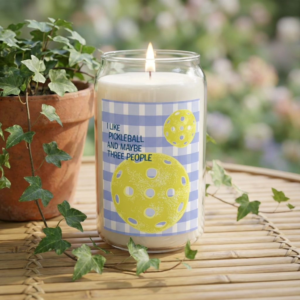 Soy Candle - "I Like Pickleball (And Maybe Three People)" Scented Candle, 13.75oz