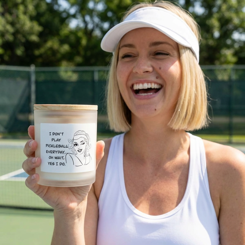Playful Pickleball Candle - Funny Home Decor, Gift for Athletes, Candle for Relaxation, Unique Birthday Gift, Sporty Room Accent