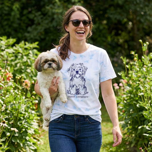Sweet Creature Puppy Unisex Tie-Dye Graphic T-Shirt for Dog Lovers, Summer Fashion Tee, Cute Animal Shirt, Gifts for Pet Owners, Casual Everyday Wear