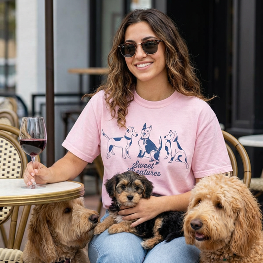 Sweet Creatures Unisex Garment-Dyed T-shirt, Cute Pet Lover Tee, Dog Lover Apparel, Casual Wear, Gift for Animal Lovers, Cozy Everyday Shirt