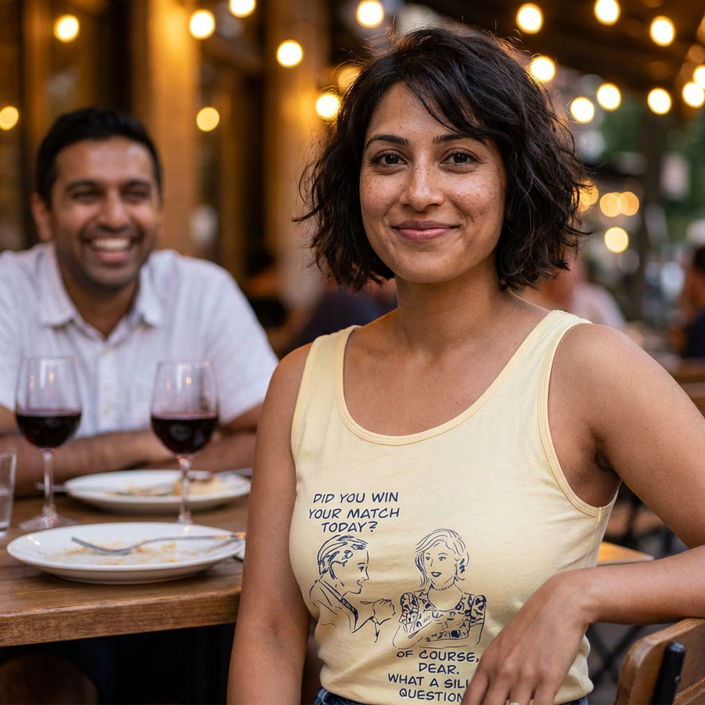 "Did you win your match today?  Of course!" Playful Tank Top with Cute Quote, Summer Apparel, Funny Gift, Casual Wear, Beach Outfit
