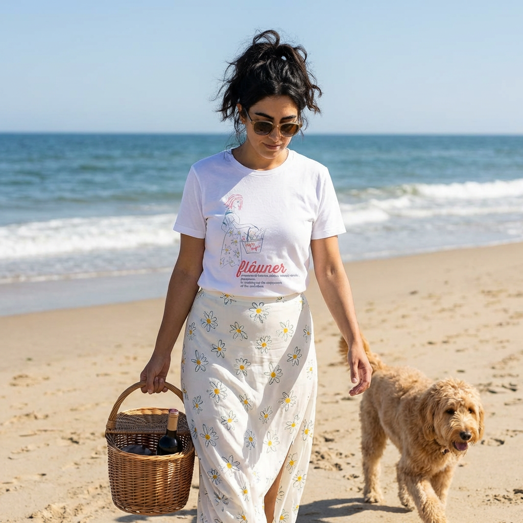 French "Flauner" Woman's T-Shirt - Leisurely Strolls and Picnics Lover Gift