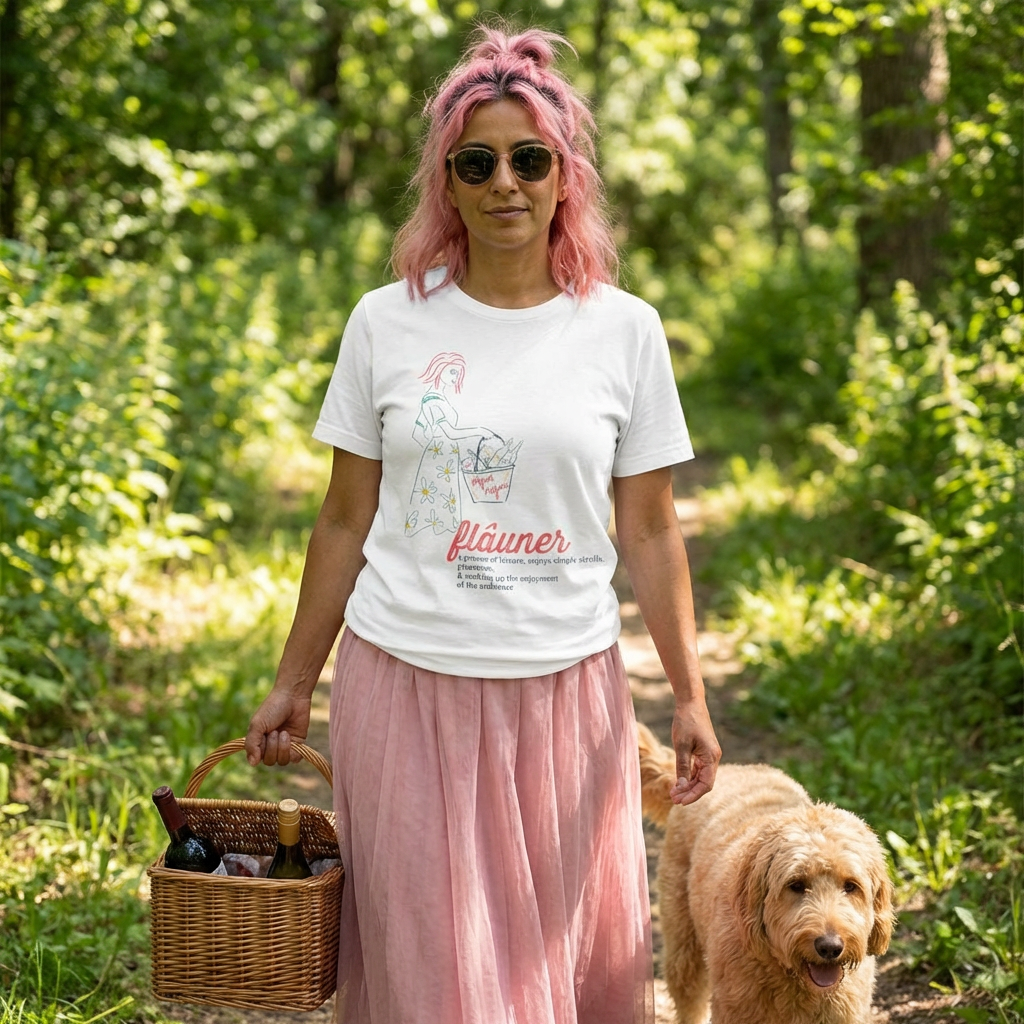 French "Flauner" Woman's T-Shirt - Leisurely Strolls and Picnics Lover Gift