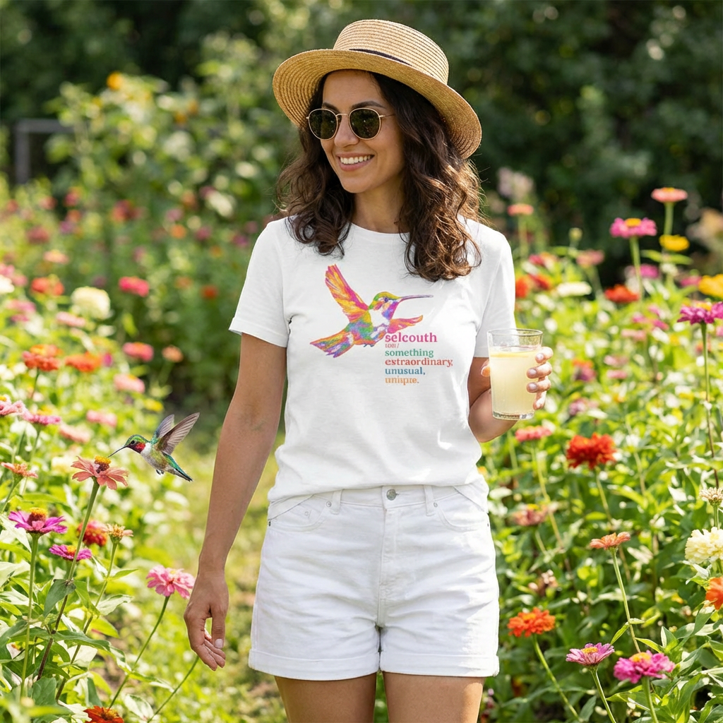 Cotton Tee - Hummingbird... Selcouth Unusual, Unique and Extraordinary
