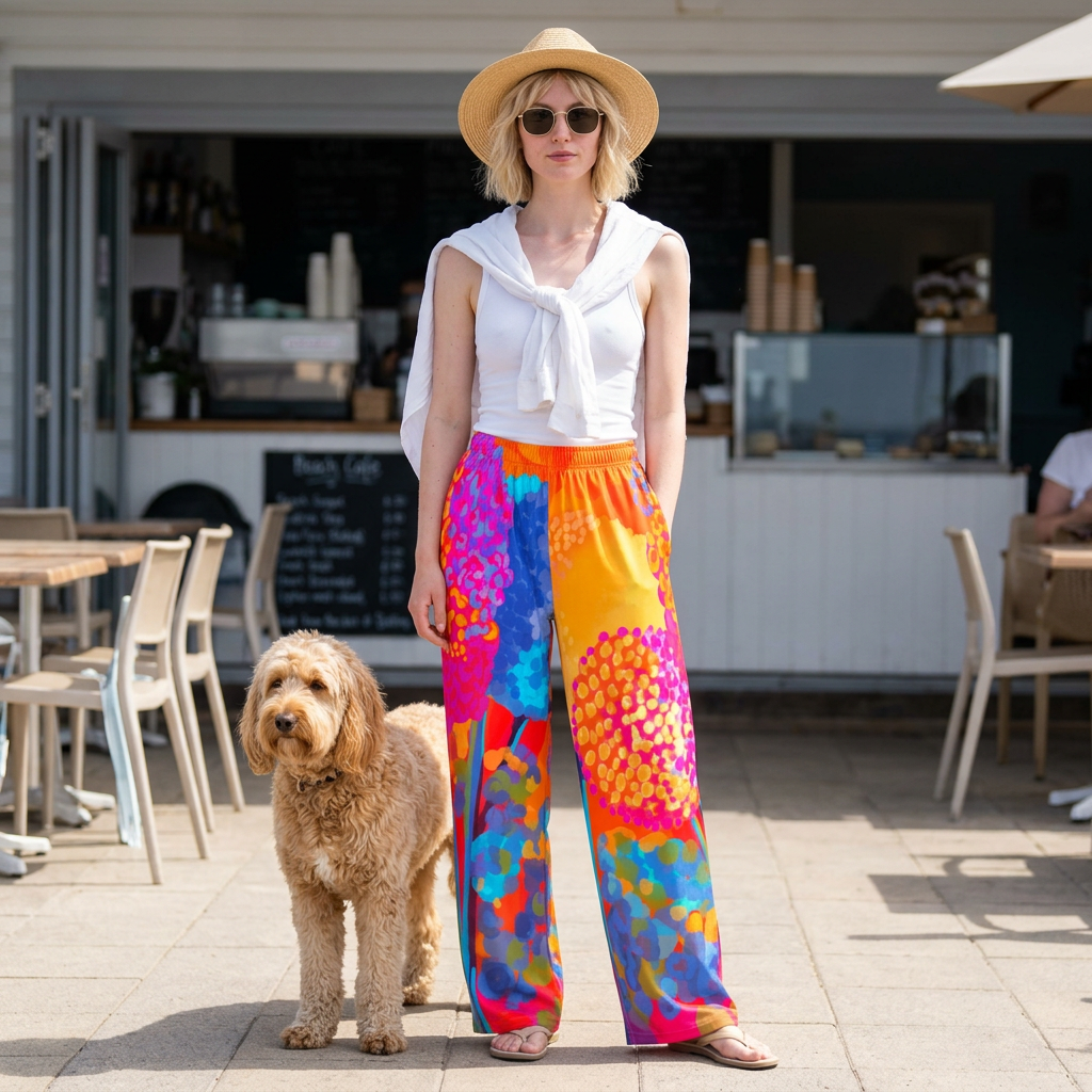 Bold Floral Lounge Pants — Bright Colorful All-Over Print Loungewear