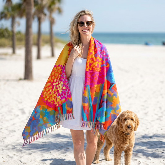 Vibrant Boho Beach Towel, Colorful Beach Blanket, Summertime Adventure Towel, Bohemian Pool Towel, Vibrant Outdoor Picnic Mat
