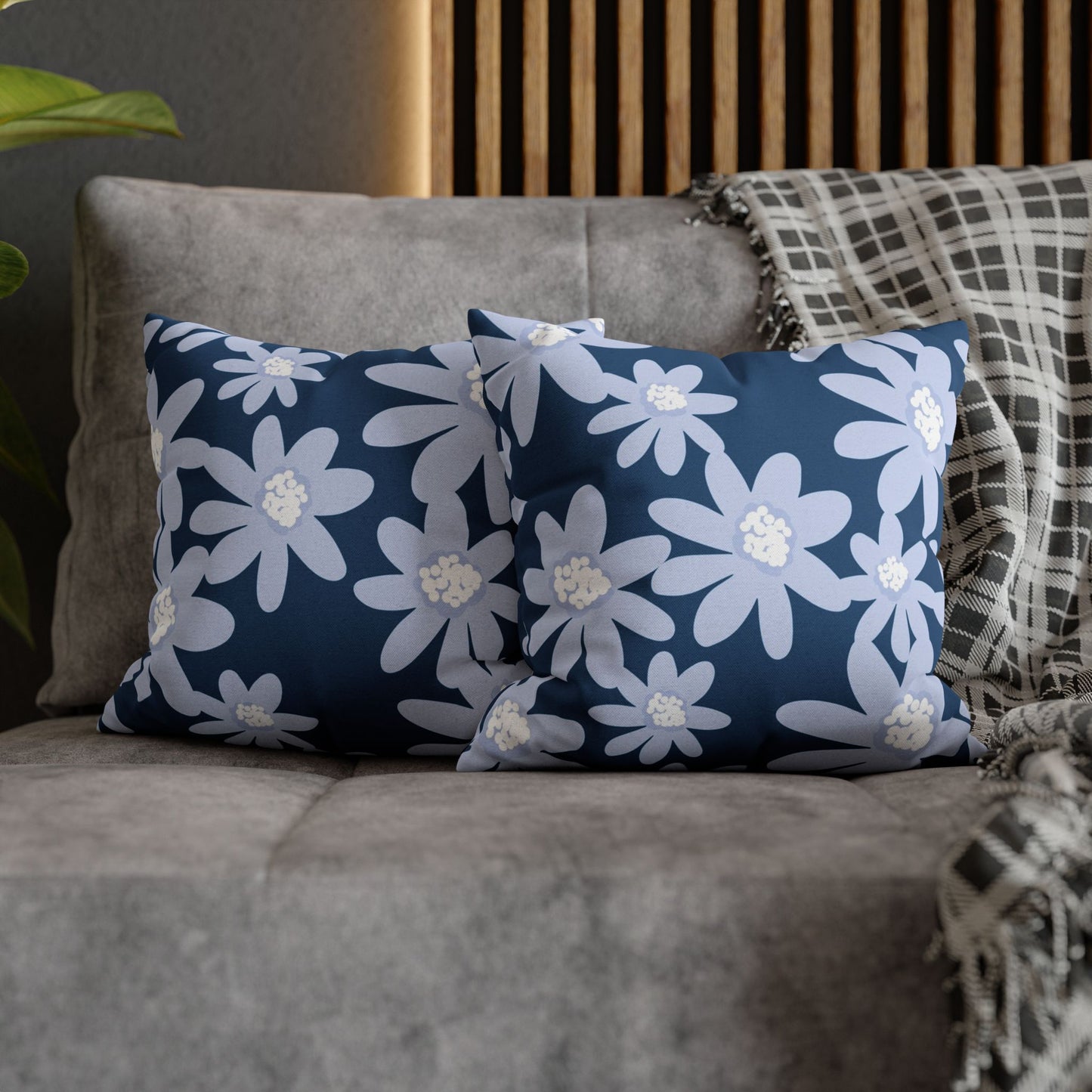 Floral Pattern Square Pillowcase - Cozy Home Decor, Flower Cushion Cover, Living Room Accent, Gift Idea, Spring Home Accessories