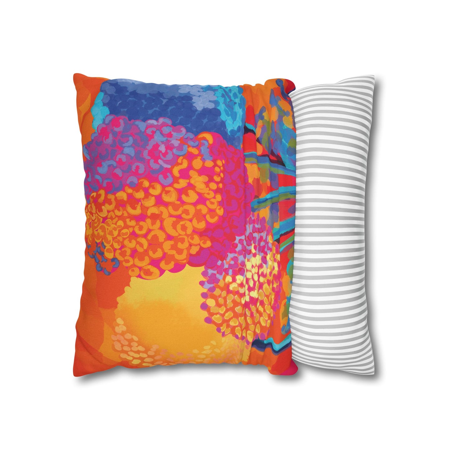 Vibrant Floral Pillowcase for Cozy Spaces with artwork by Ally Hunt, Retro vibe, Boho, Whimsical