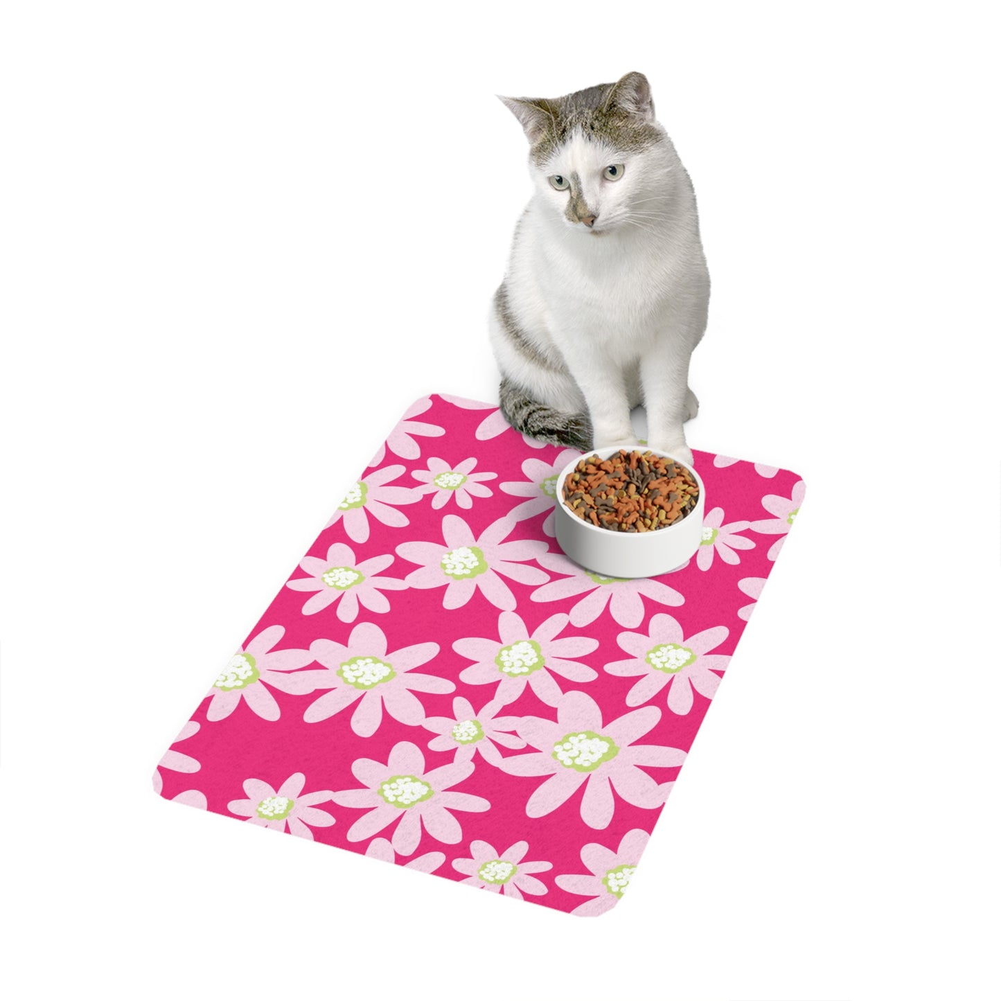 Cute Floral Pet Food Mat | Dog Bowl Tray | Cat Feeding Mat | Home Decor | Pet Accessories | Gift for Pet Lovers