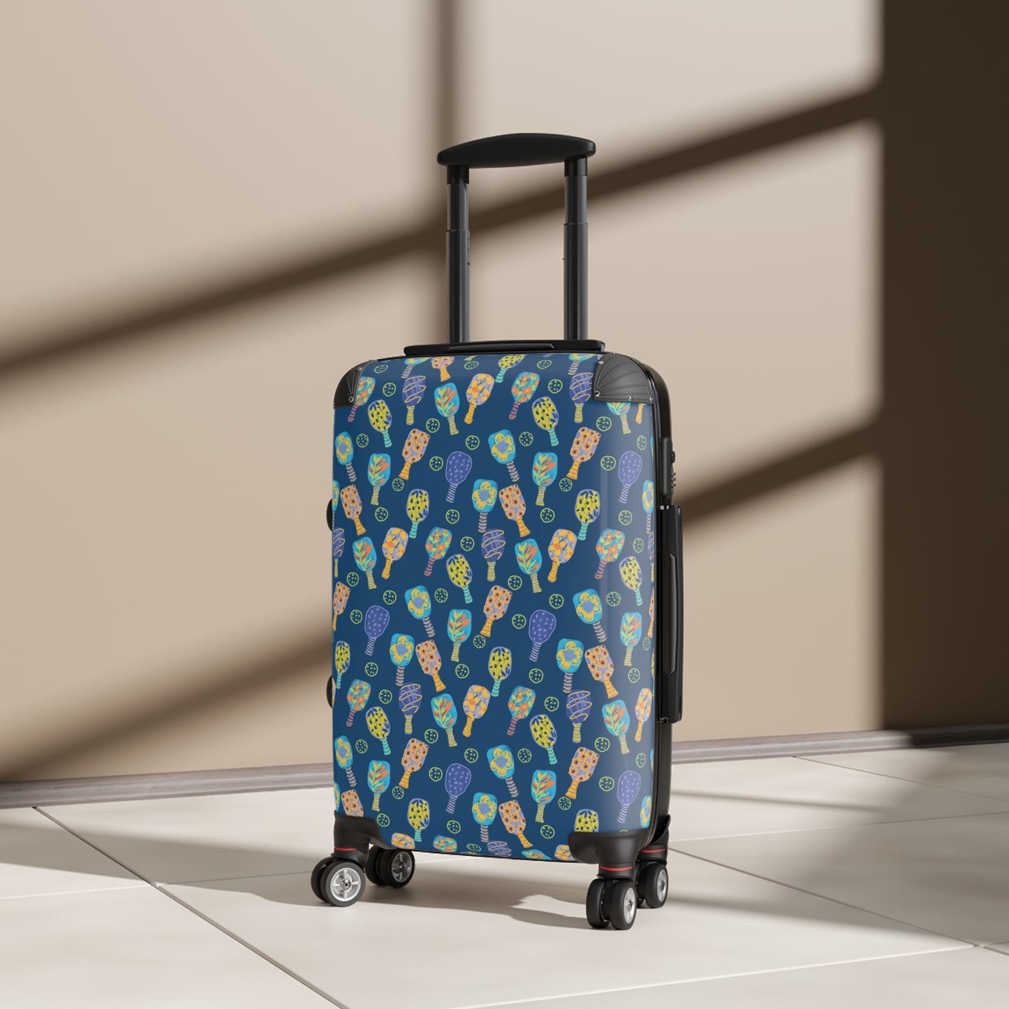 Colorful Pickleball Paddle Pattern Luggage