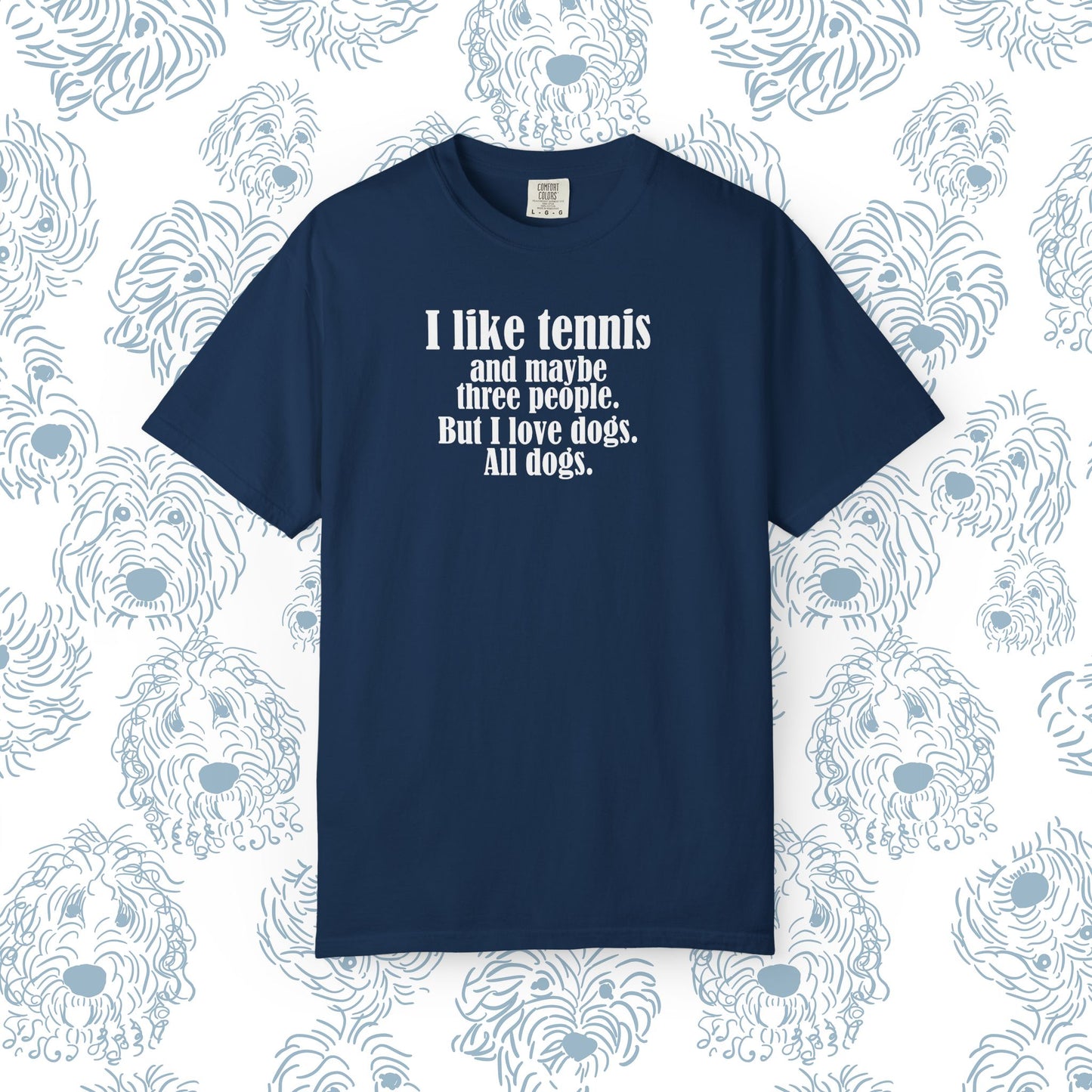 Tennis Lover Unisex T-shirt - I Like Tennis & All Dogs Design