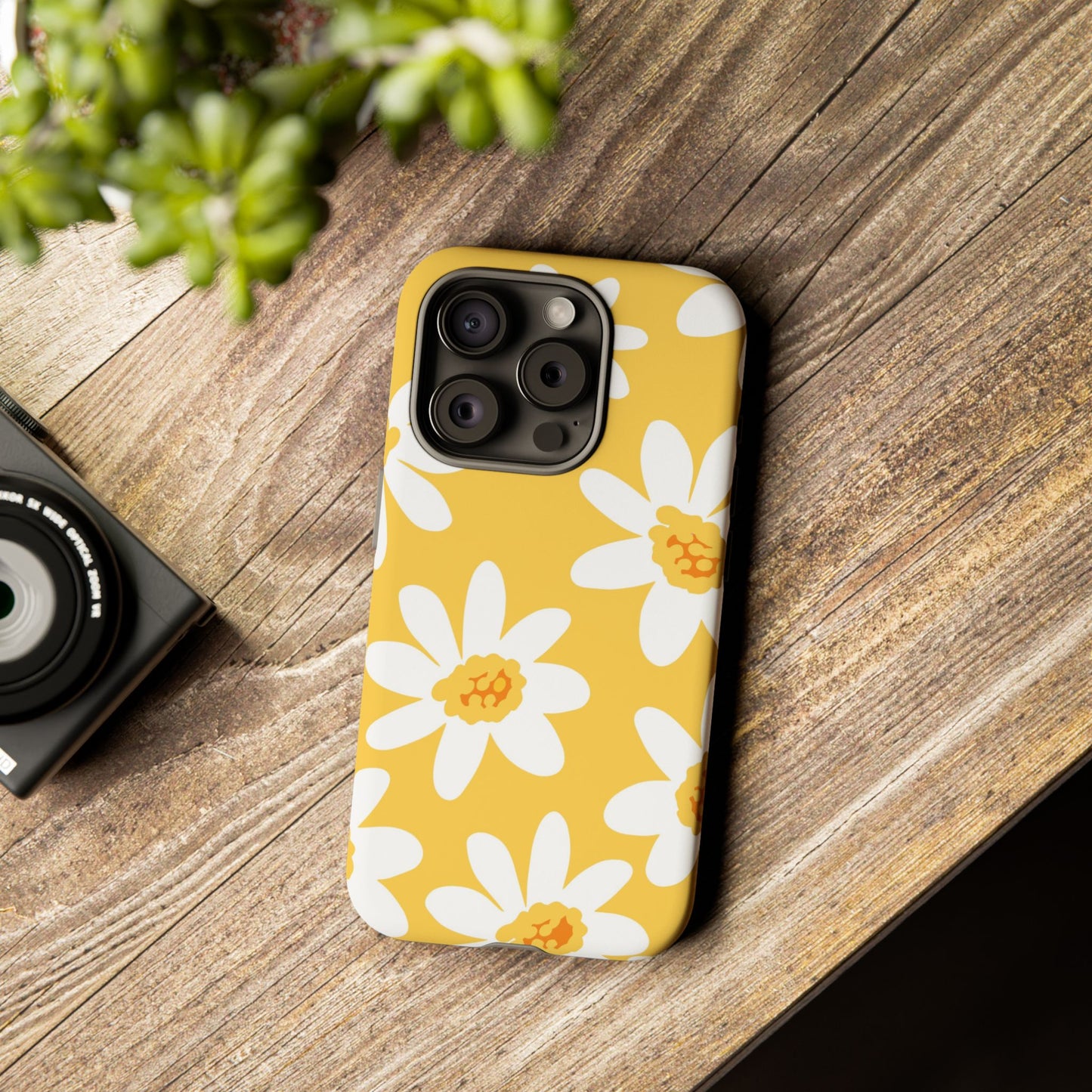 Yellow Daisy Phone Case, Floral Phone Cover, Tough Case, Summer Vibe Accessory, Gift for Nature Lovers, Bright Floral Design