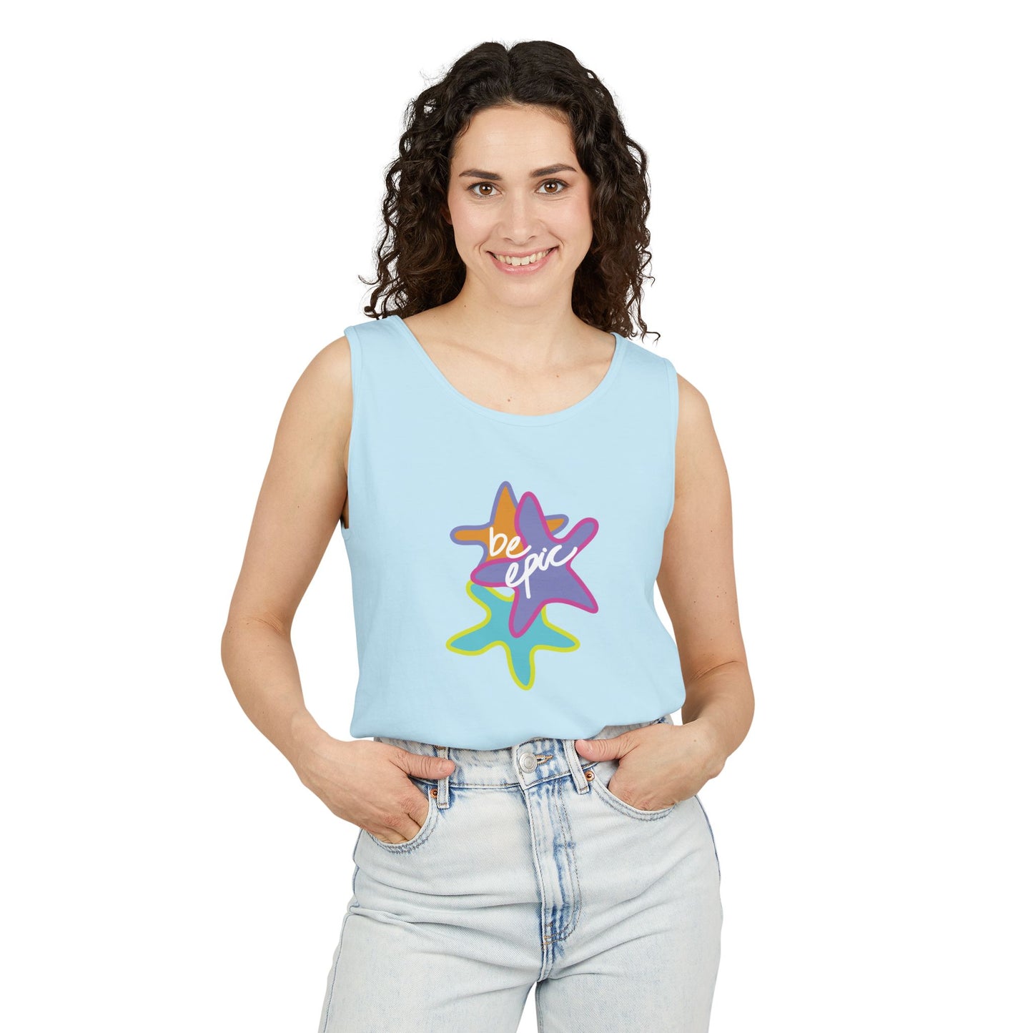 Be Epic Unisex Garment-Dyed Tank Top | Summer Vibes, Beachwear, Casual Wear, Gift for Friends, Festival Outfit