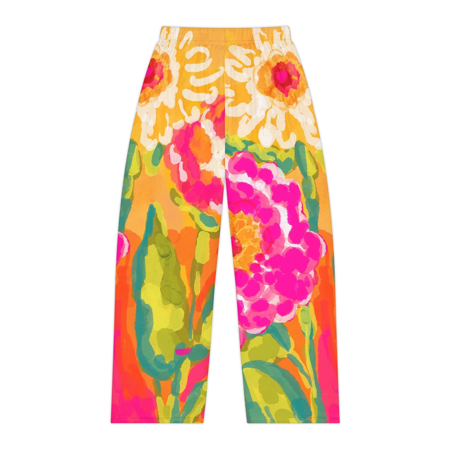Floral Lounge Pajama Pants — Vibrant Watercolor Floral Print