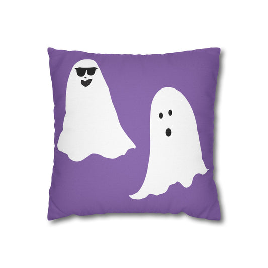 Spooky Ghost Pillowcase, BOO TIME,  Halloween Decor, Fun Throw Pillow, Cozy Home Accessory, Unique Gift for Ghost Lovers, Purple Pillow Cover