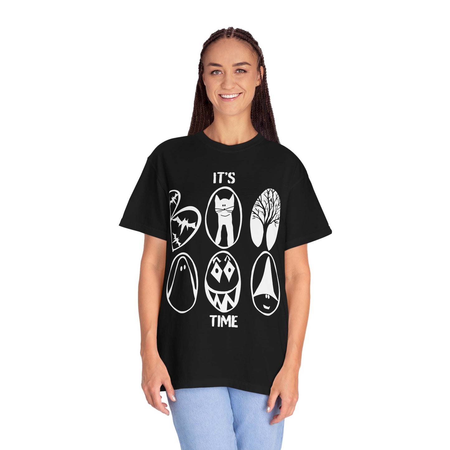 "IT'S BOO TIME" Halloween Themed T-shirt, Spooky Graphic Tee, Unisex T-shirt for Fall, Vintage Style Halloween Shirt, Perfect for Halloween Party