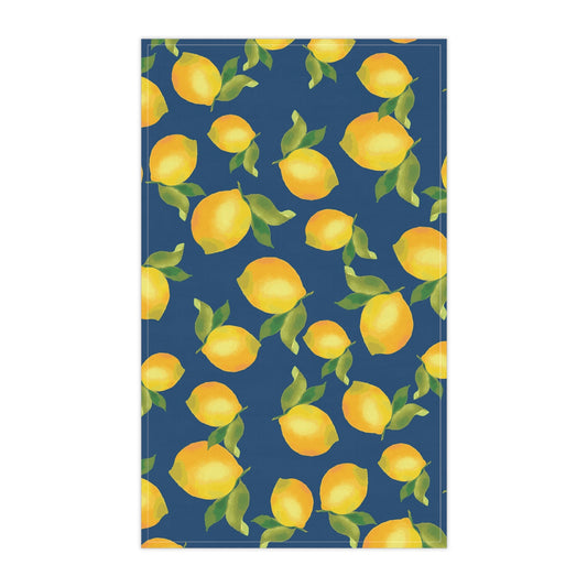 Lemon Print Cotton Tea Towels, Kitchen Decor, Gift for Home Cooks, Housewarming, Lemon-Themed Parties, Floral Kitchen Towel Set