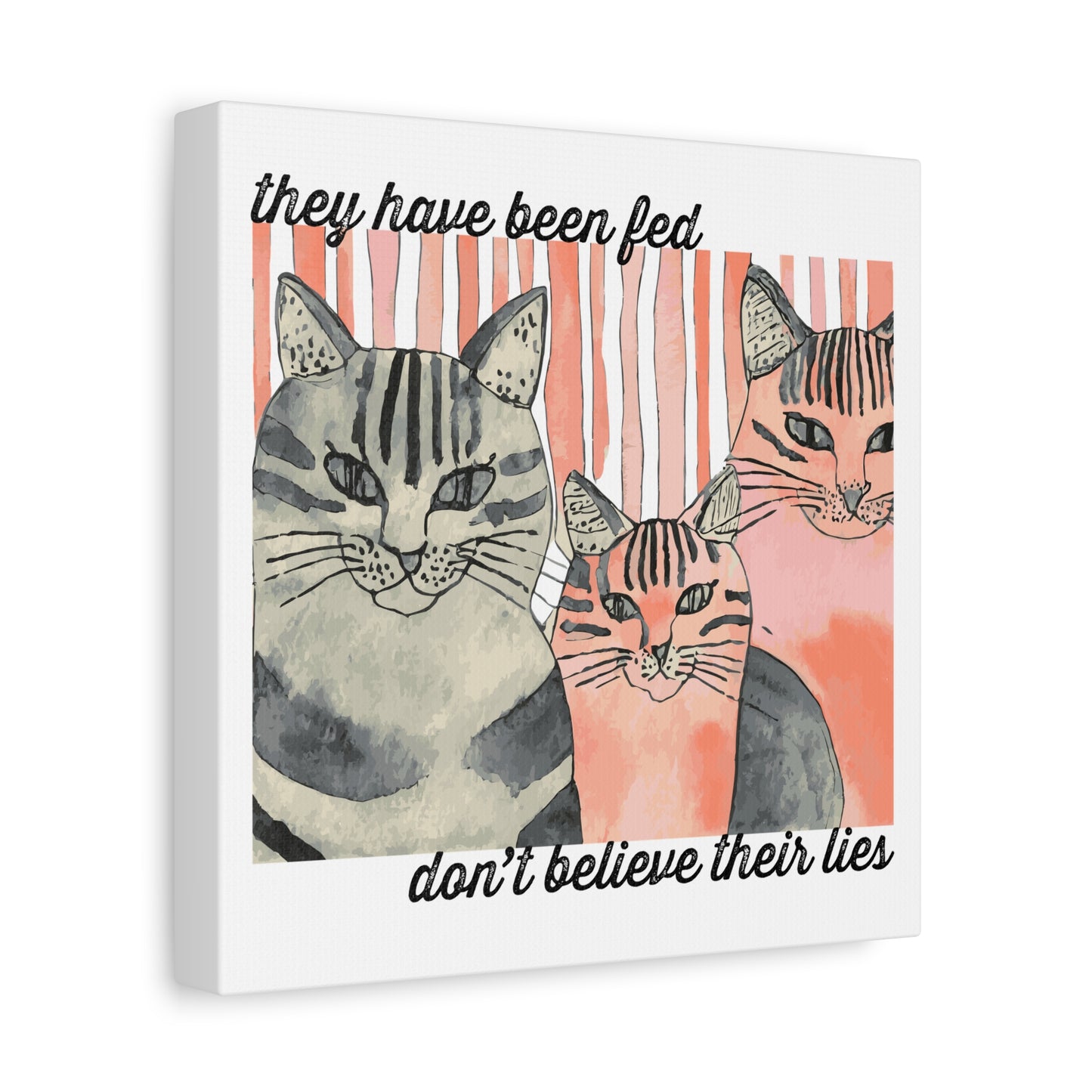 They Have Been Fed — Cat Wall Art Canvas