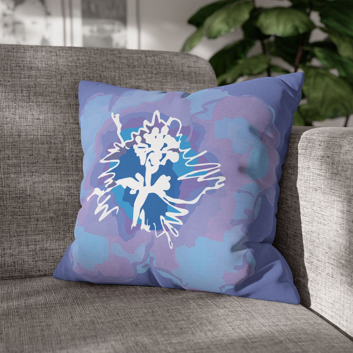 Beautiful Azalea Floral Periwinkle Patterned Pillowcase | Cozy Home Decor, Dreamy Bedroom Accents, Unique Gift, Stylish Cushion Cover