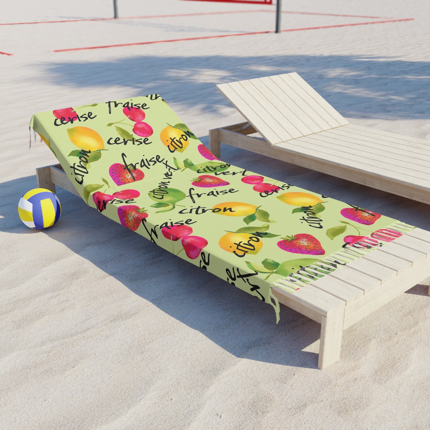 Boho Beach Towel - Vintage French Fruit Print