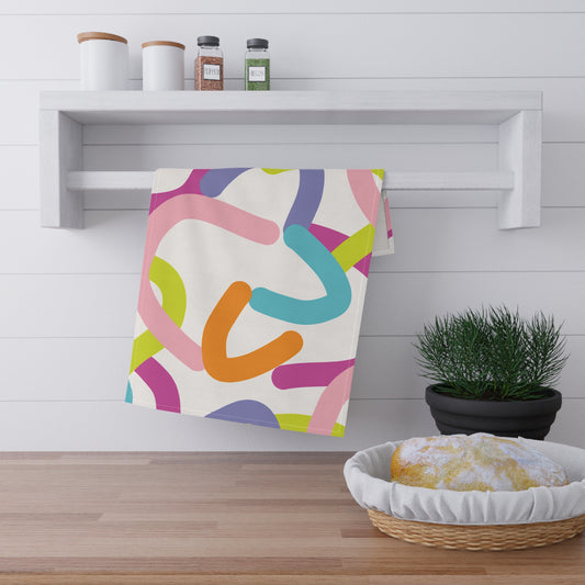 Colorful Abstract Tea Towels - Stylish Kitchen Decor, Vibrant Home Accessories, Gift for Homeowners, Fun Kitchen Textiles, Modern Utensils