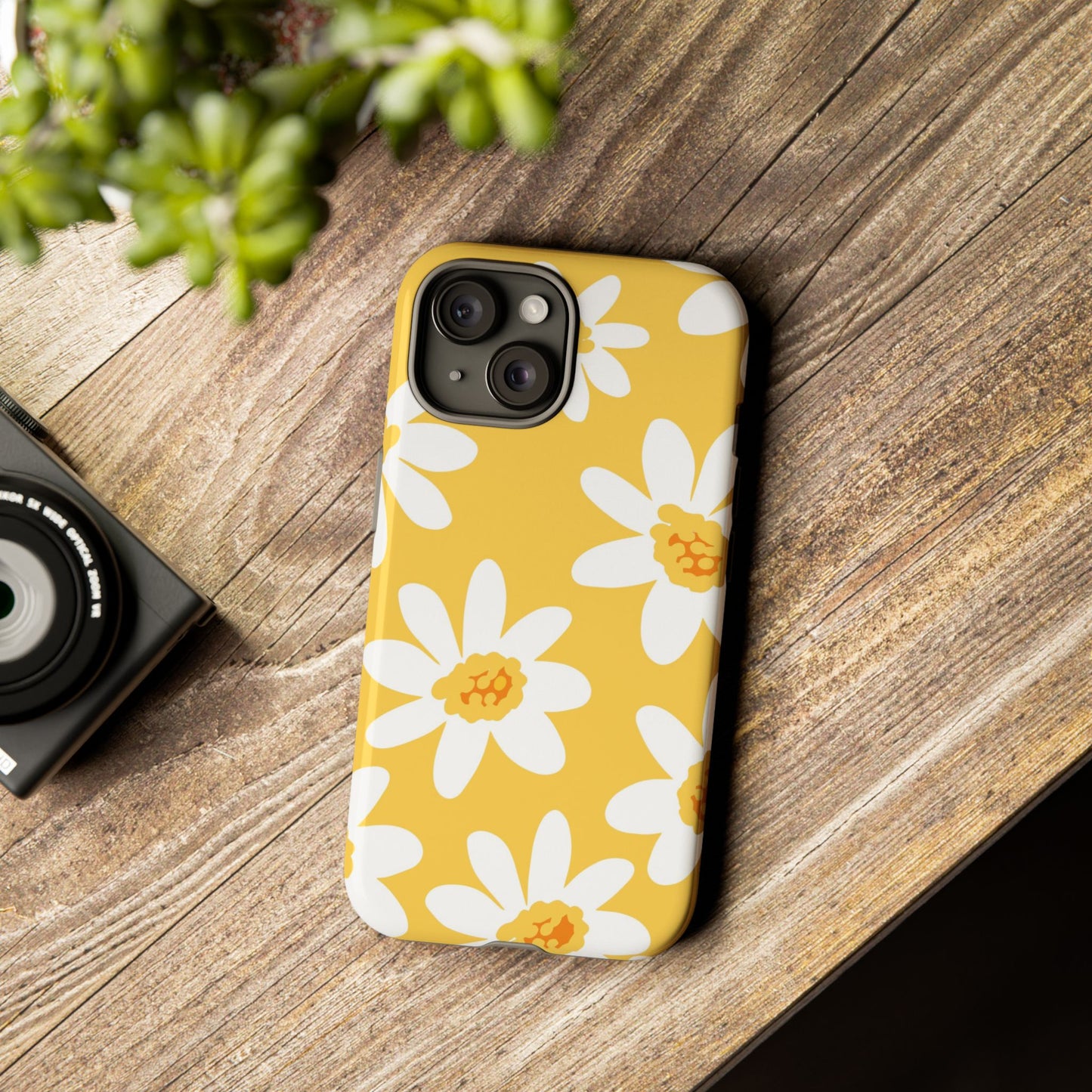 Yellow Daisy Phone Case, Floral Phone Cover, Tough Case, Summer Vibe Accessory, Gift for Nature Lovers, Bright Floral Design