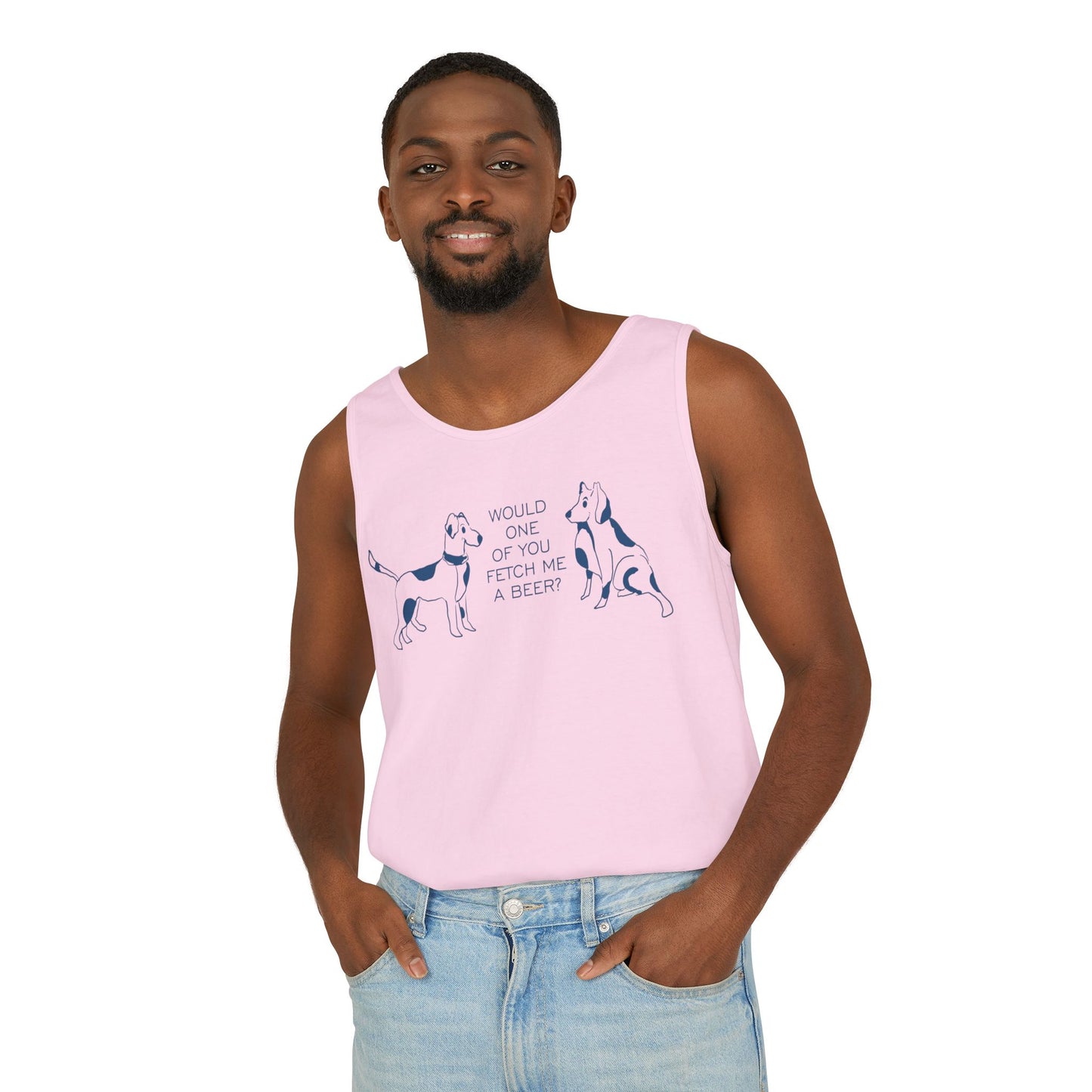 FETCH ME A BEER!  Playful Dog-Themed Tank Top, Funny Pet Lover Apparel, Gift for Dog Owners, Summer Casual Wear, Cute Animal Graphic Tee
