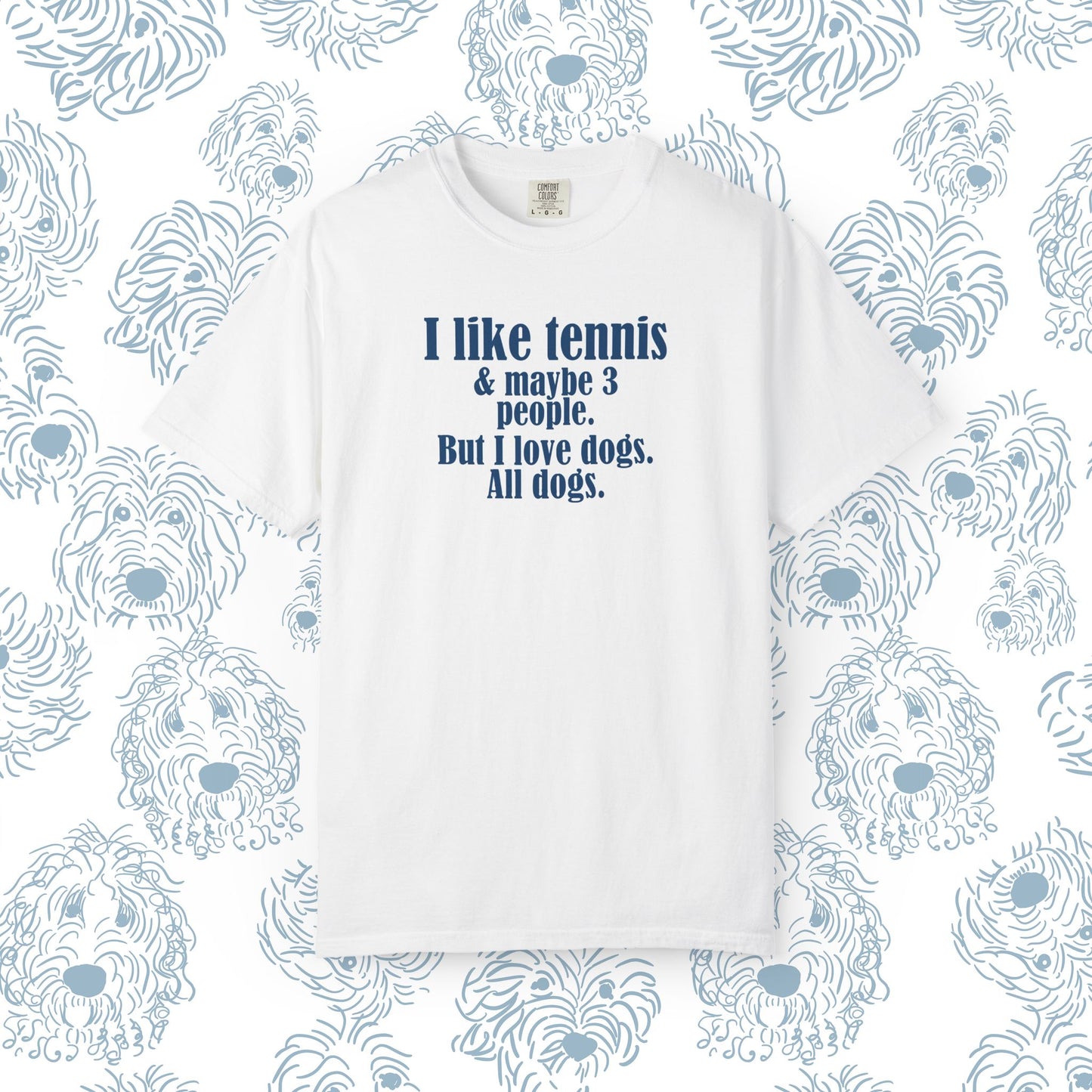 Tennis Lover Unisex T-shirt - I Like Tennis & All Dogs Design