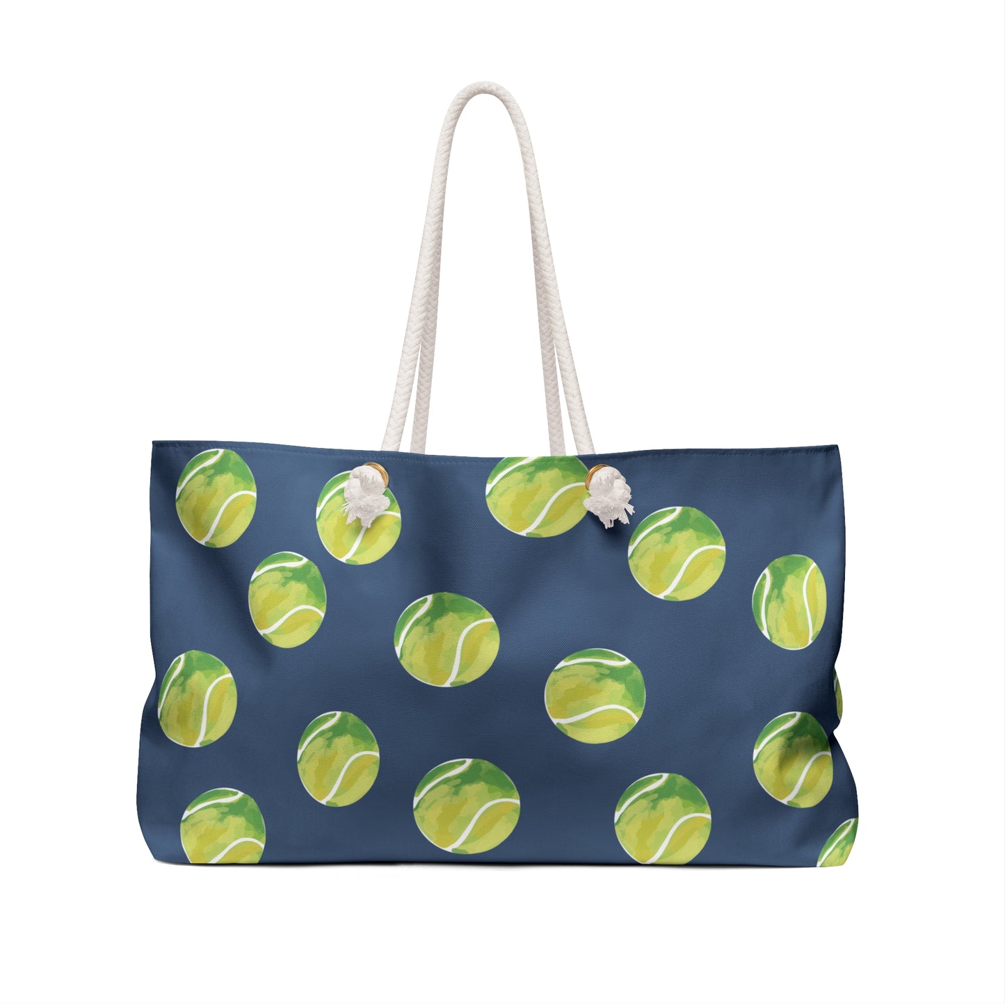Tennis Ball Weekender Bag – Navy Tennis Pattern Tote for Players & Fans