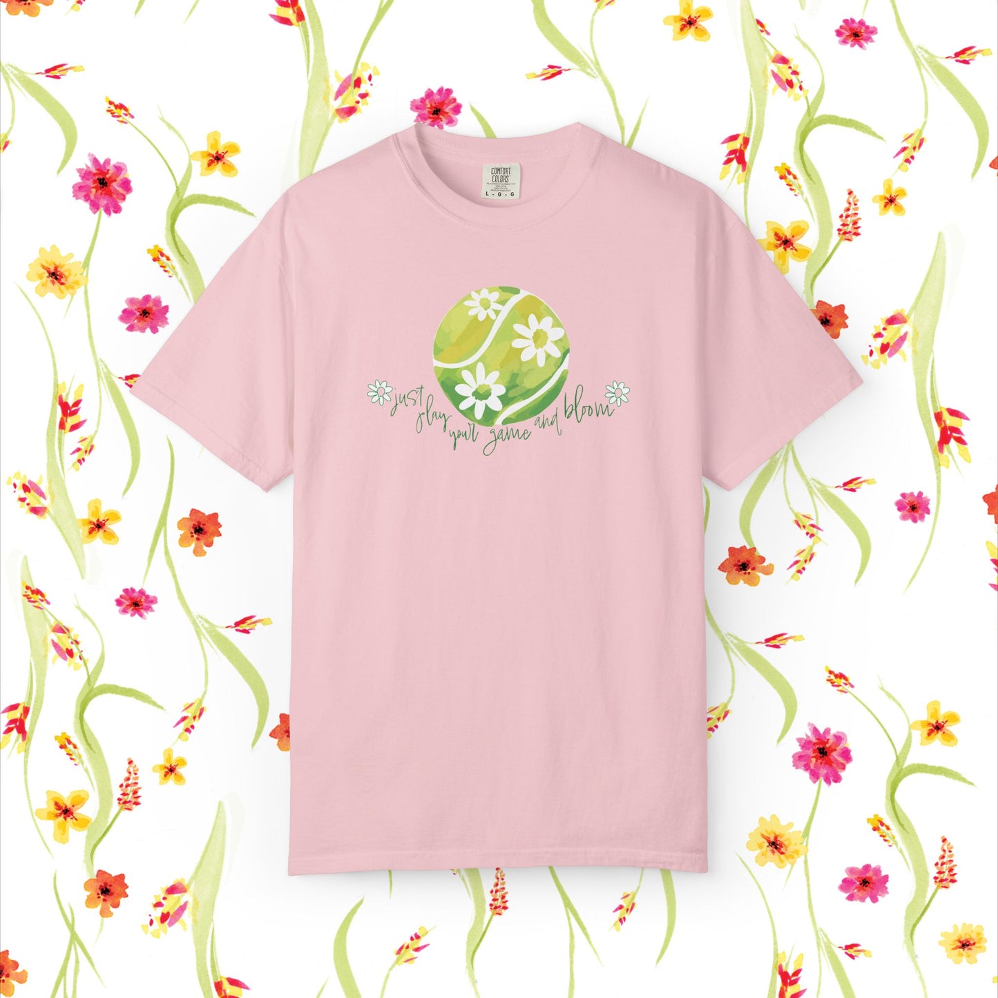 Play Tennis....Bloom! Flower Power Unisex T-Shirt | Eco-Friendly Casual Wear, Spring Fashion, Gift for Garden Lovers, Earth Day Tee, Floral Summer Style, Tennis Lover's Gift17.99