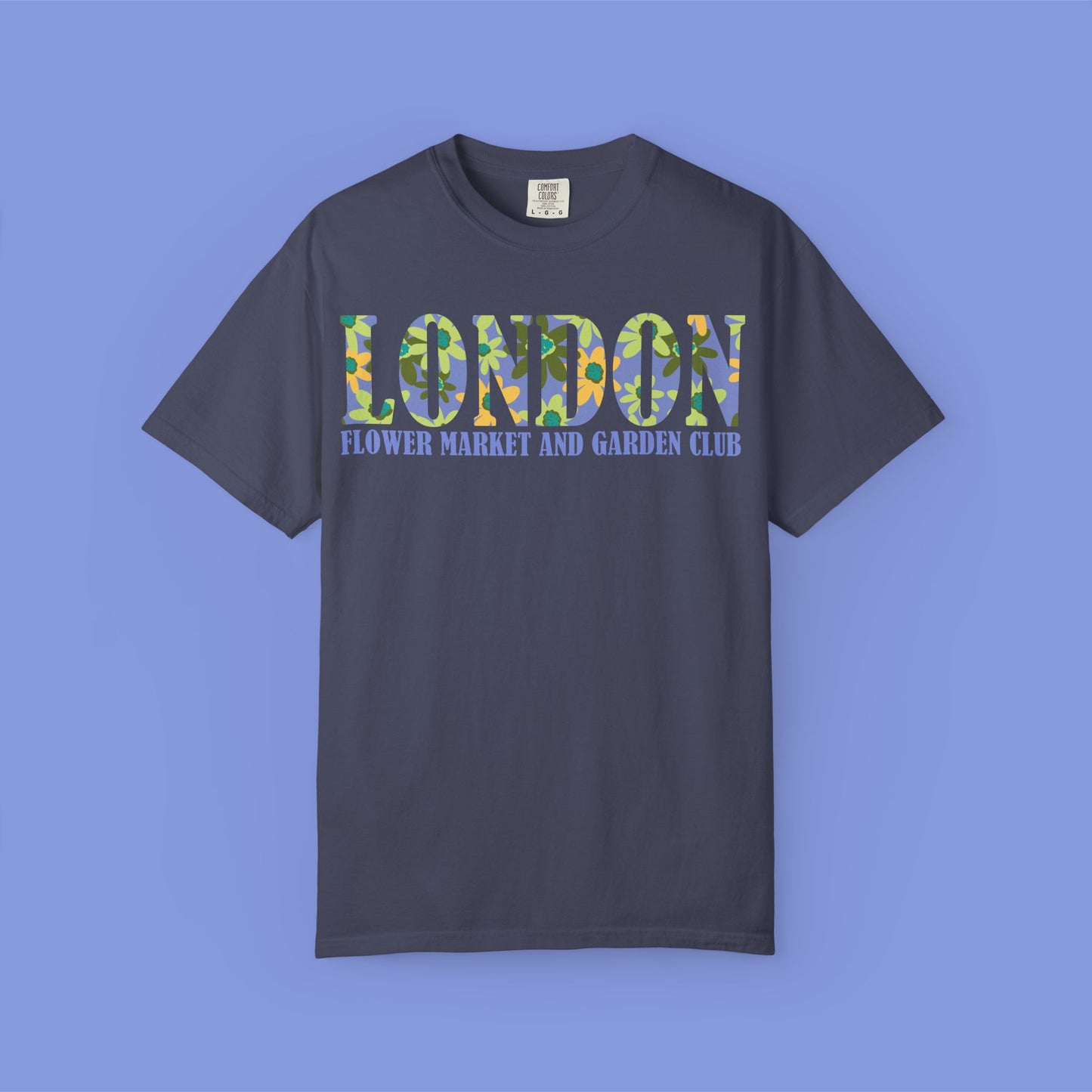 Floral Market T-Shirt, London Flower Club Tee, Unisex Garden Apparel, Summer Gift, Casual Outfit, Travel Shirt