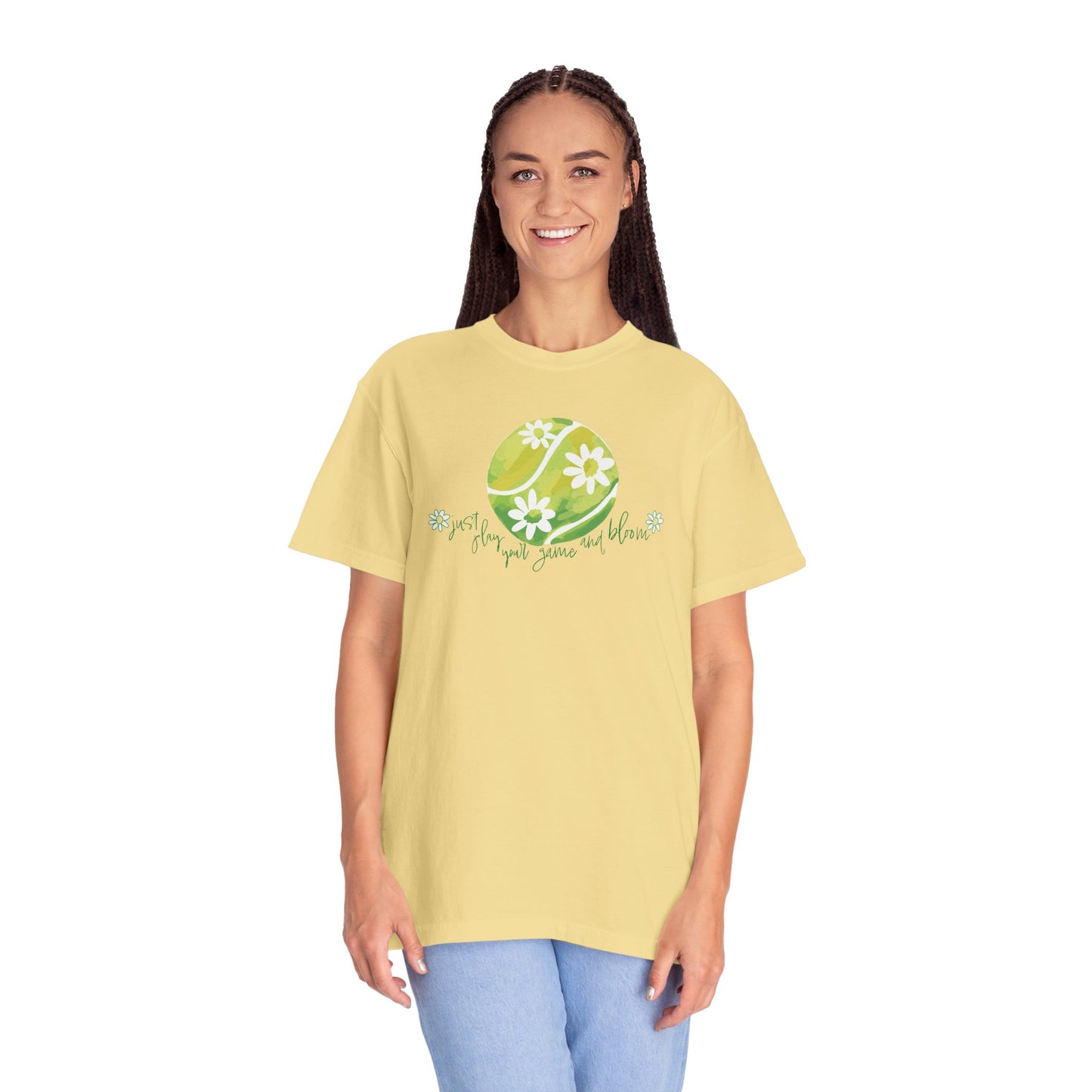 Play Tennis....Bloom! Flower Power Unisex T-Shirt | Eco-Friendly Casual Wear, Spring Fashion, Gift for Garden Lovers, Earth Day Tee, Floral Summer Style, Tennis Lover's Gift17.99