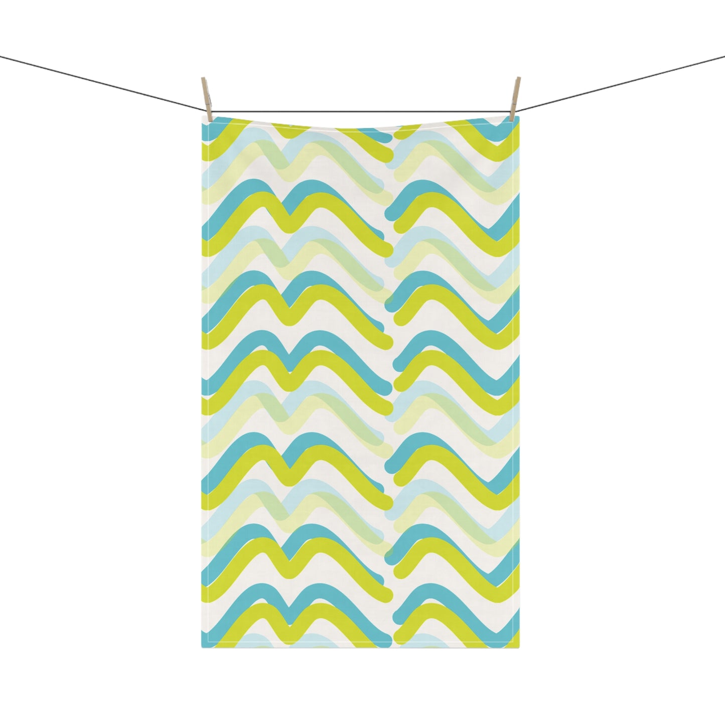 Vibrant Wave Pattern Tea Towels, Kitchen Decor, Gifts for Home, Summer BBQ Essentials, Eco-Friendly Cotton Laundry