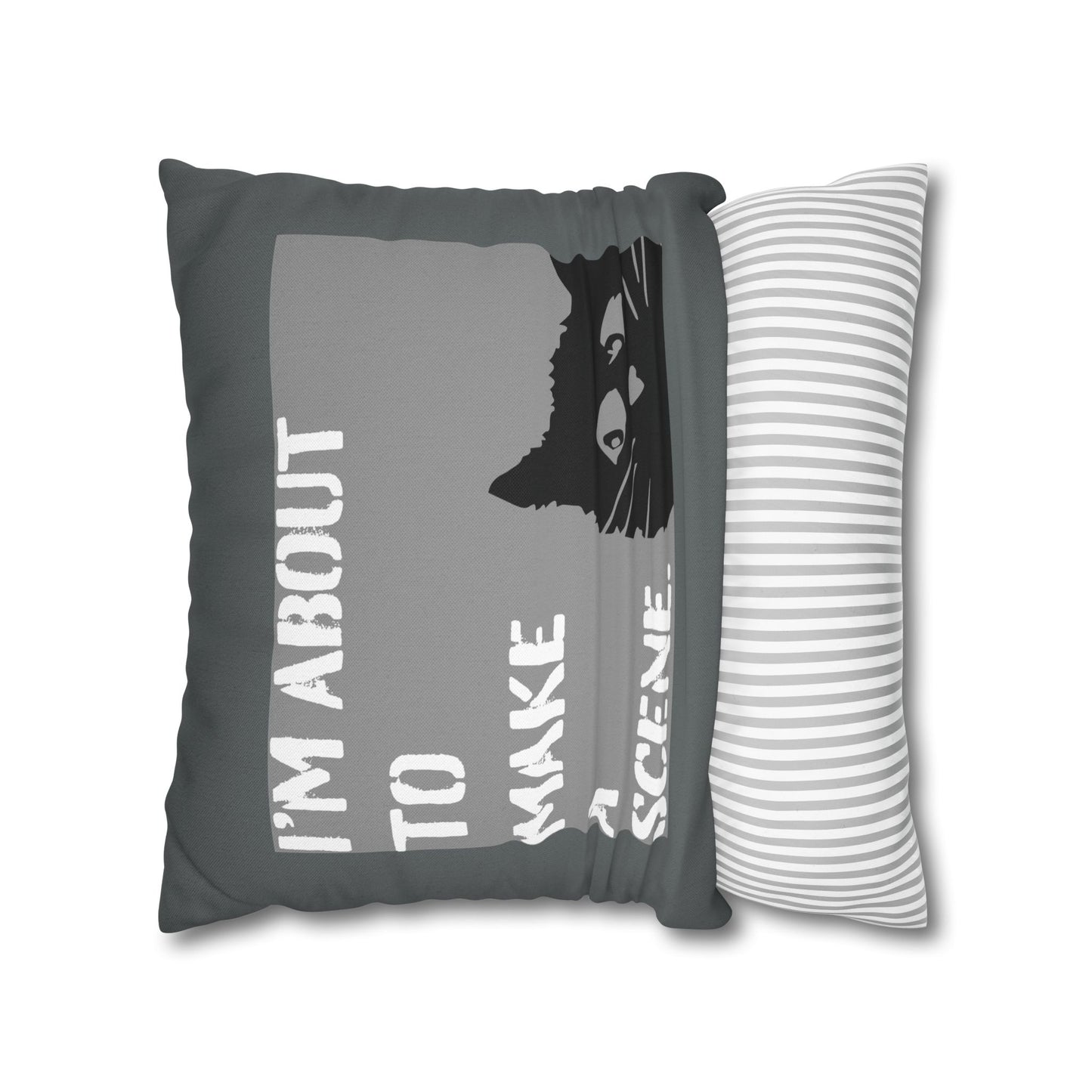 Whimsical Cat Pillowcase: "I'm about to make a scene" #FunnyHomeDecor, Cat Lovers Gift, Quirky Housewarming, Cozy Living Room Accent, Fun Bedroom Decor, Playful Gift