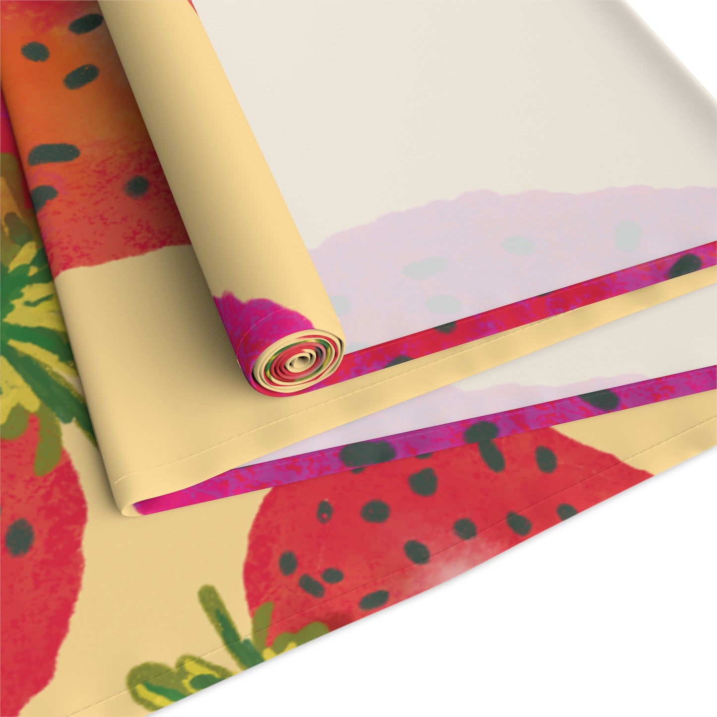 Whimsical Strawberry Table Runner, Fruit Decor for Kitchen, Dining Table Accessory, Perfect for Summer Parties