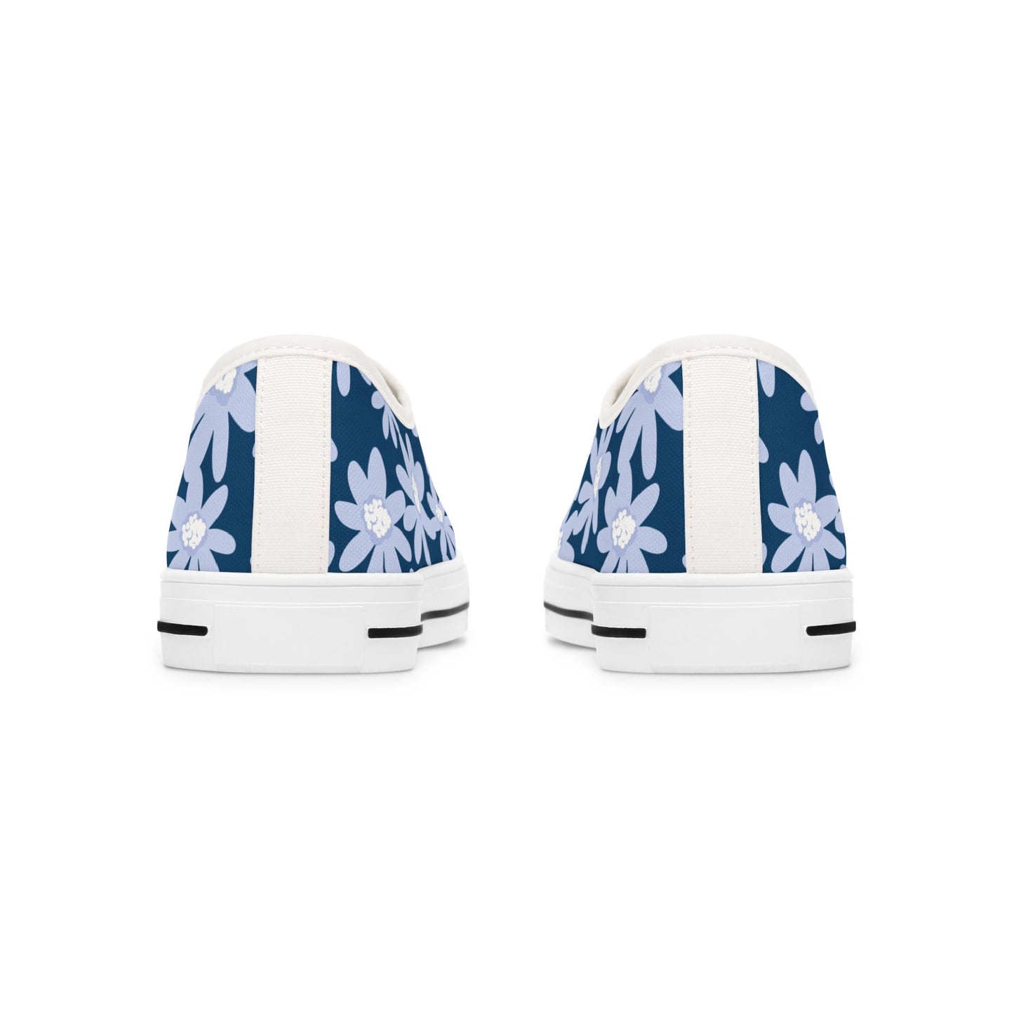 Blue Daisy Floral Women's Low Top Sneakers, Stylish Casual Shoes, Spring Fashion Footwear, Comfortable Everyday Sneakers, Gift for Her