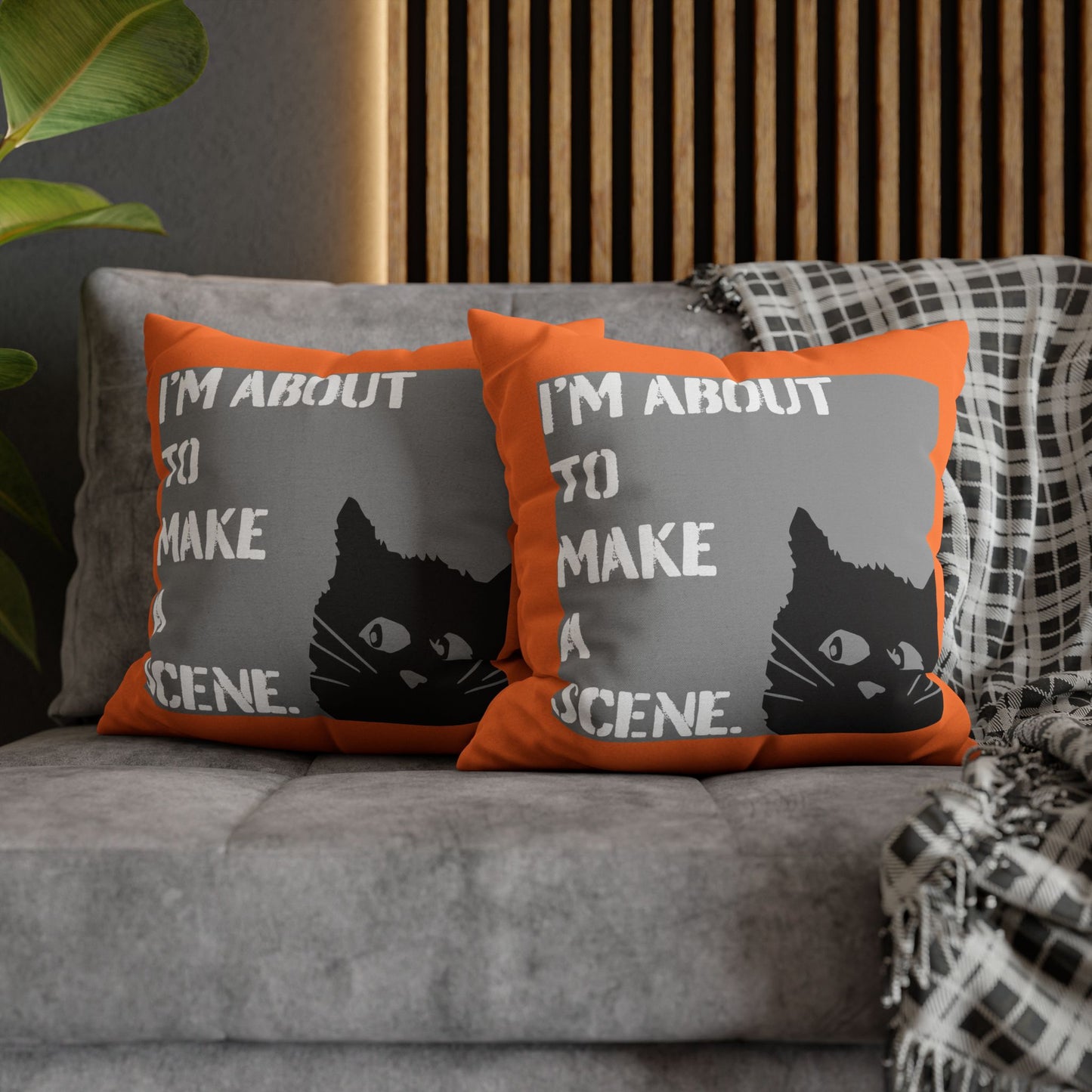 SPOOKY HALLOWEEN Whimsical Cat Pillowcase #FunnyHomeDecor, Cat Lovers Gift, Quirky Housewarming, Cozy Living Room Accent, Fun Bedroom Decor, Playful Gift