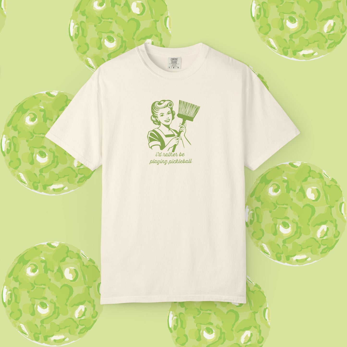 Rather Be Playing PICKLEBALL! Unisex Garment-Dyed T-shirt with Playful Design: Perfect for Picnics, Casual Outings, and Gift Ideas for Friends