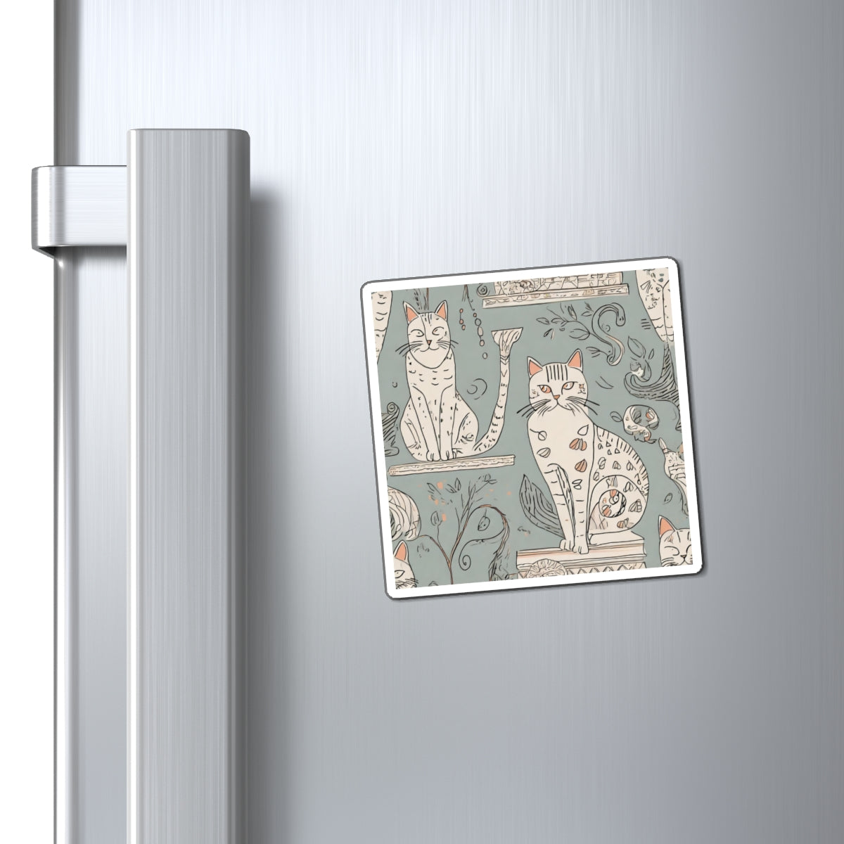 Whimsical Cat Magnets - Cute Kitchen Decor, Animal Lover Gift, Cat Themed Gifts, Home Magnet Set, Fridge Magnets