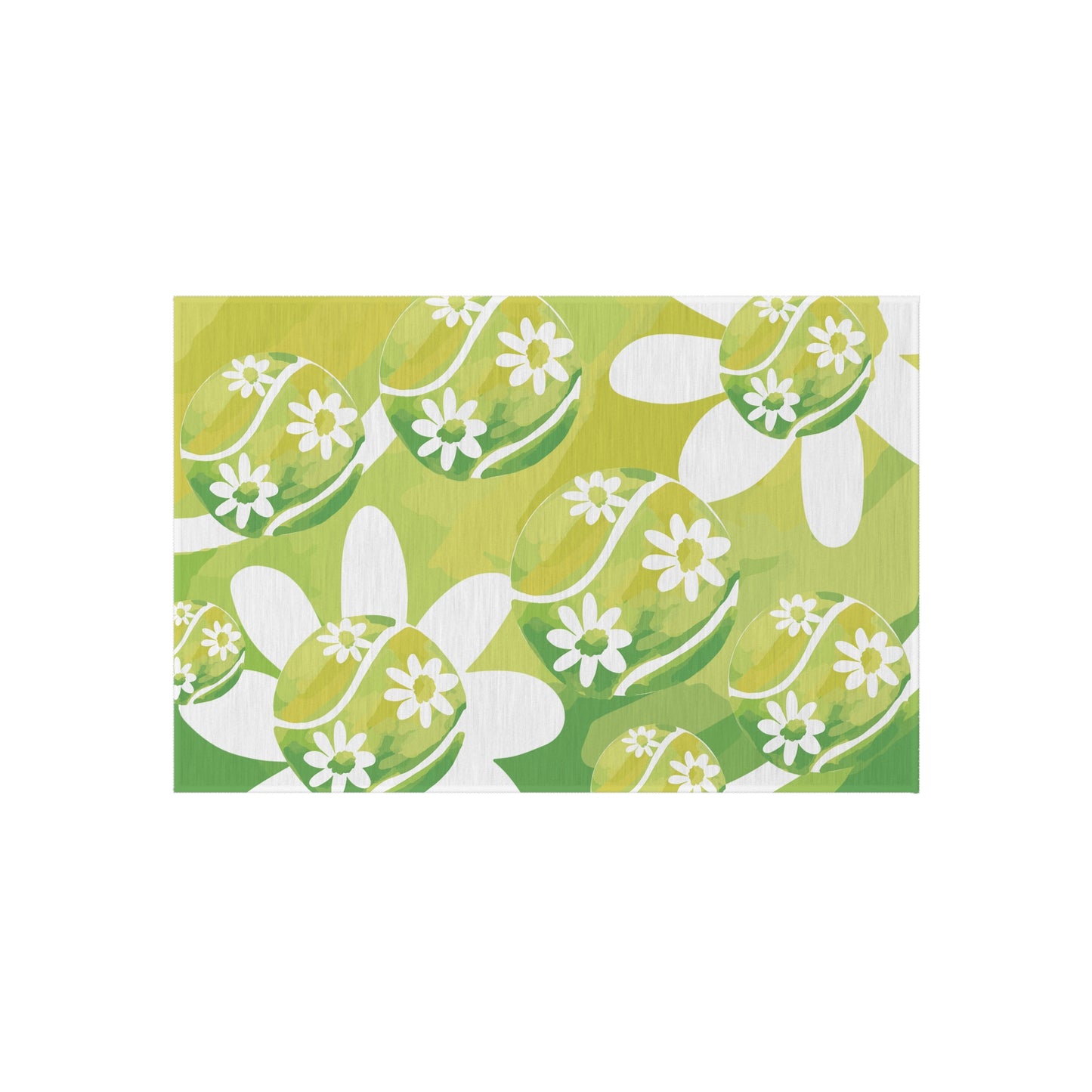 Tennis Daisy Flower Pattern Outdoor Rug - Brighten Your Patio, Garden, or Entryway, Bohemian Decor, Easter Gift, Spring Vibes, Cozy Outdoor Living