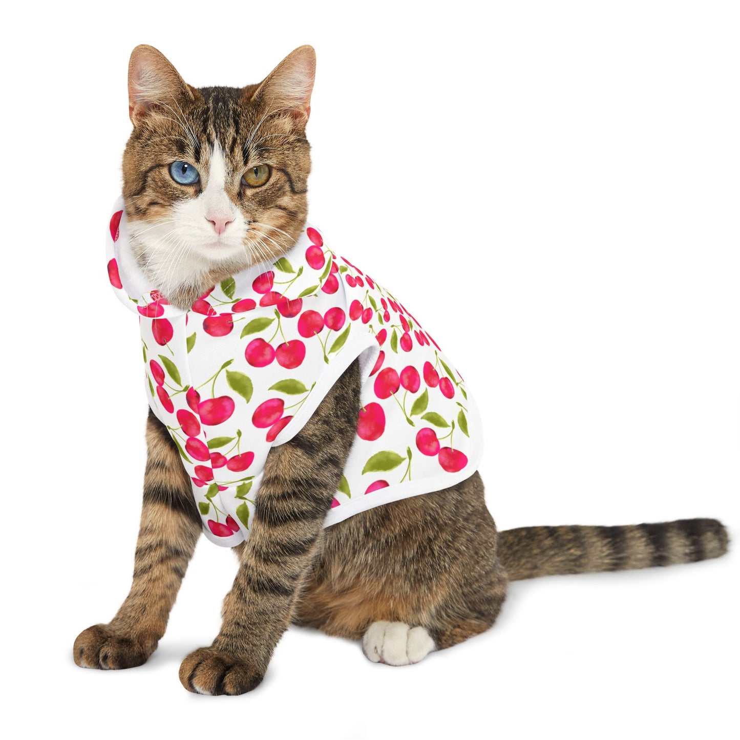 Chic Cherry Pet Hoodie, Cute Hooded Pet Apparel, Spring Dog Clothes, Stylish Cat Hoodie, Pet Fashion Gift