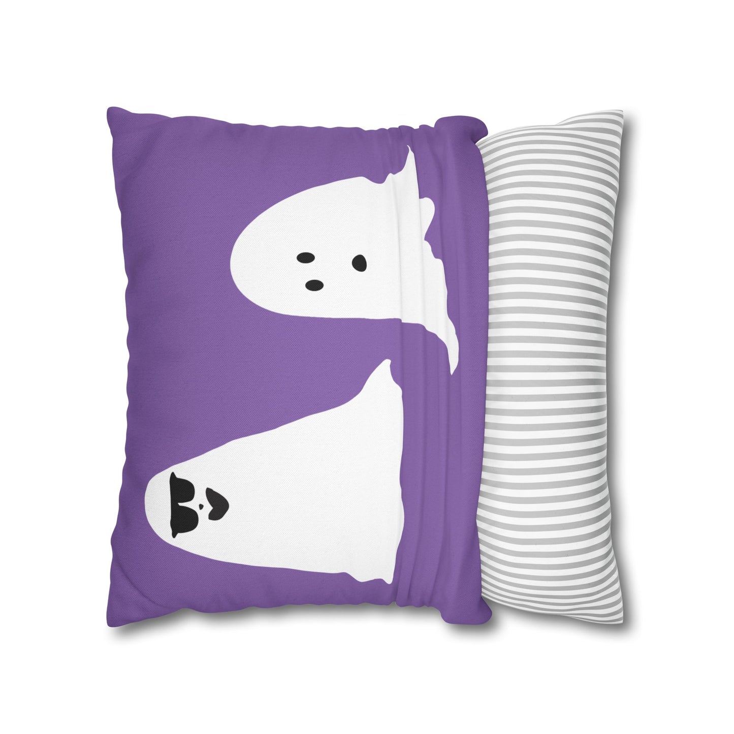 Spooky Ghost Pillowcase, BOO TIME,  Halloween Decor, Fun Throw Pillow, Cozy Home Accessory, Unique Gift for Ghost Lovers, Purple Pillow Cover