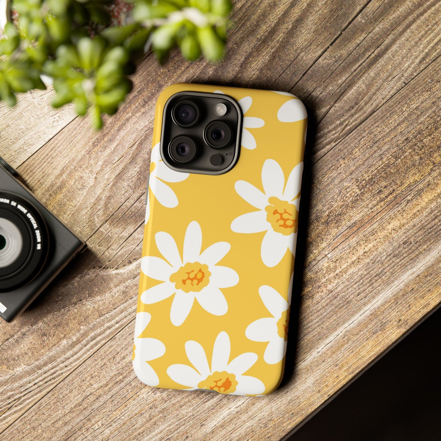 Yellow Daisy Phone Case, Floral Phone Cover, Tough Case, Summer Vibe Accessory, Gift for Nature Lovers, Bright Floral Design