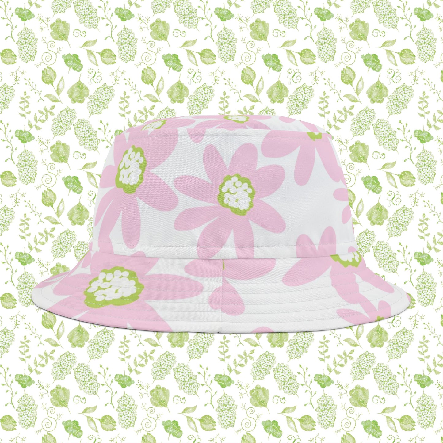 Pink Floral Bucket Hat, Summer Accessory, Beach Wear, Festival Hat, Cute Sun Hat, Gift for Garden Lovers