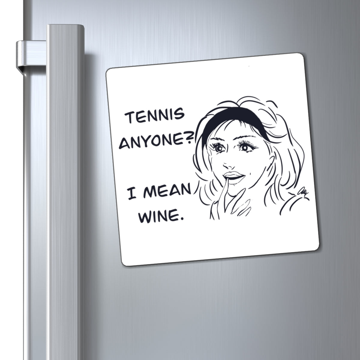 Wine-Themed Magnet for Tennis Lovers, Fun Fridge Magnet, Kitchen Decor, Gift for Wine Enthusiasts, Humorous Home Accessories