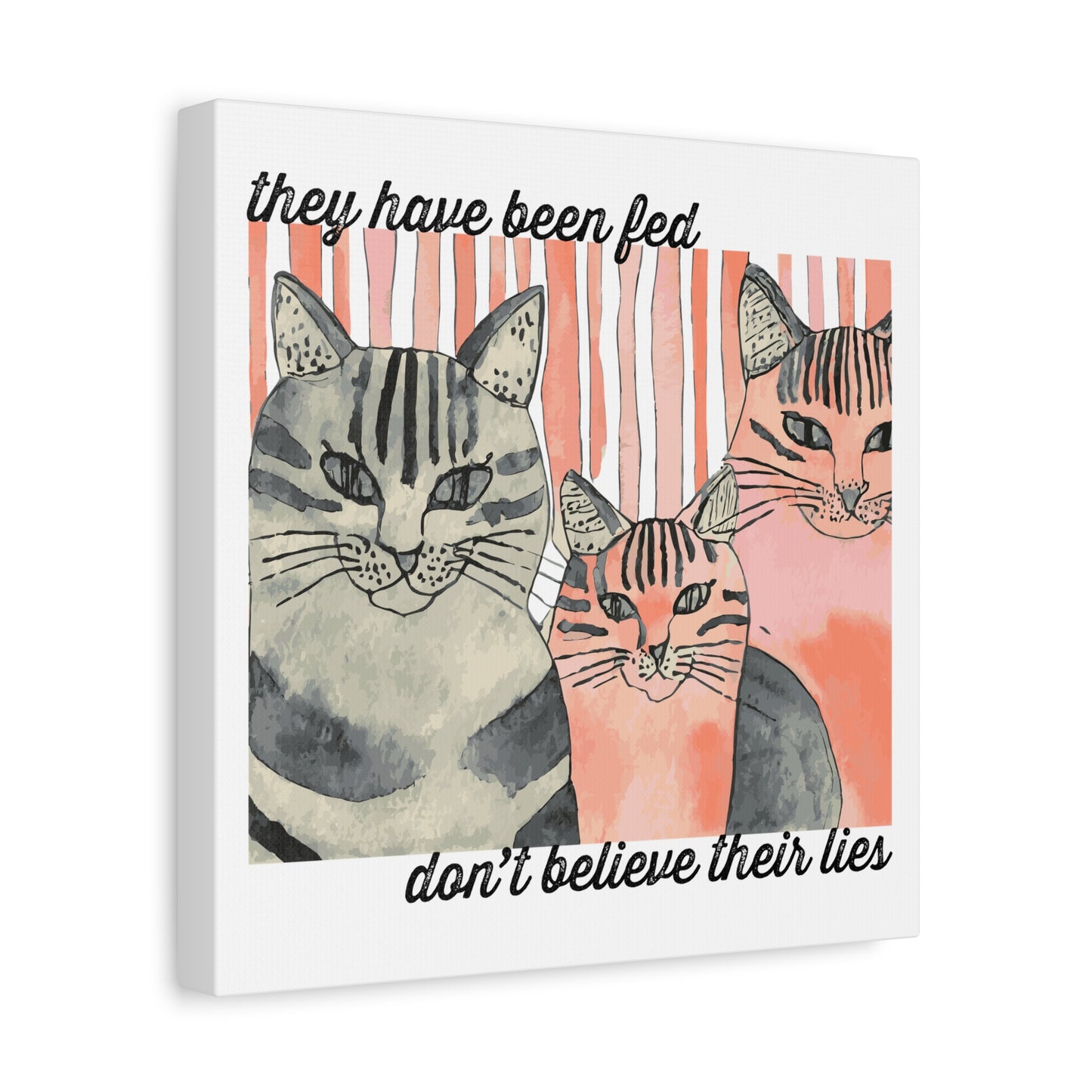 They Have Been Fed — Cat Wall Art Canvas