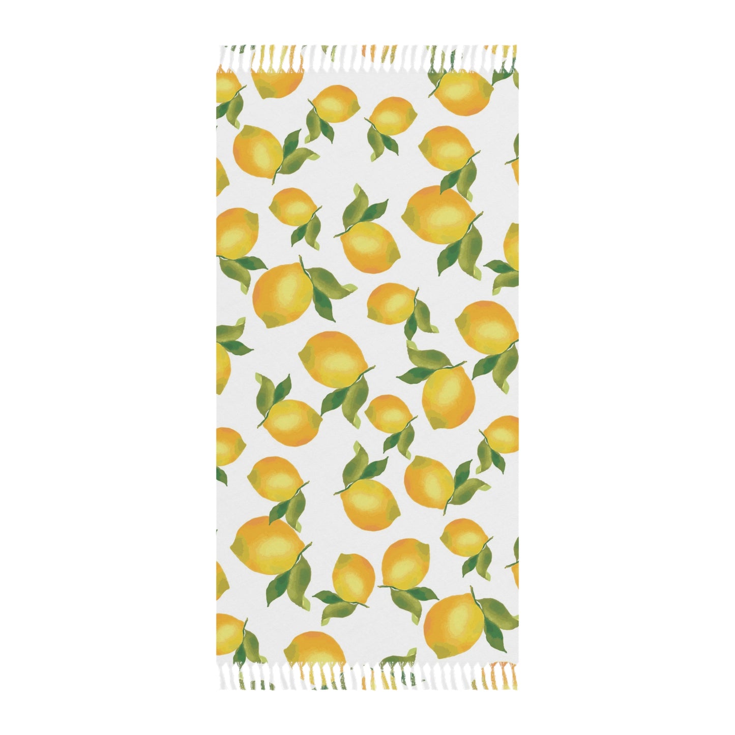 Boho Lemon Beach Towel, Vibrant Summer Tanning Cloth, Perfect for Beach Days, Pool Parties, Eco-Friendly Gift, Cute Home Decor