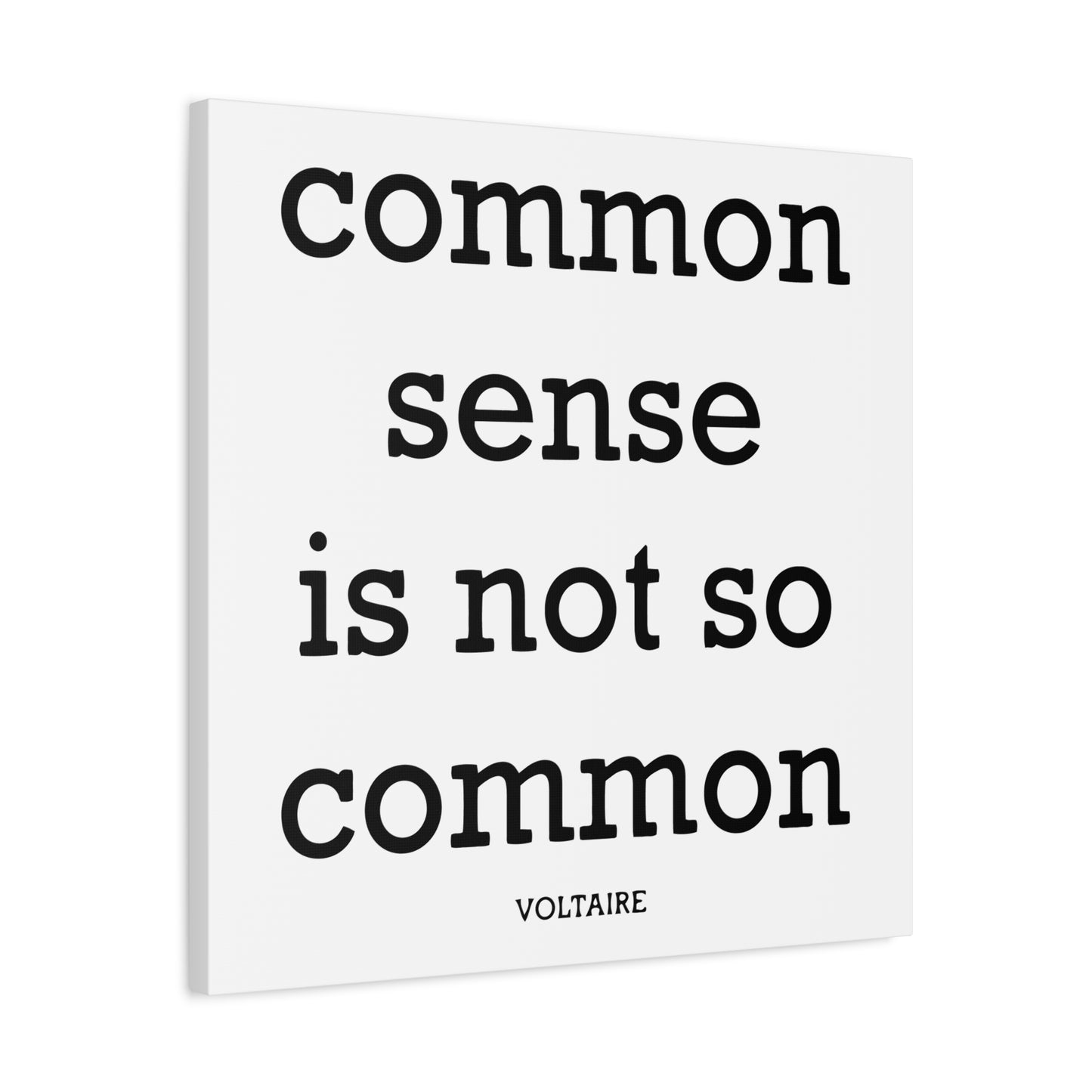 Common Sense Is Not So Common — Voltaire Quote Matte Canvas Wall Art