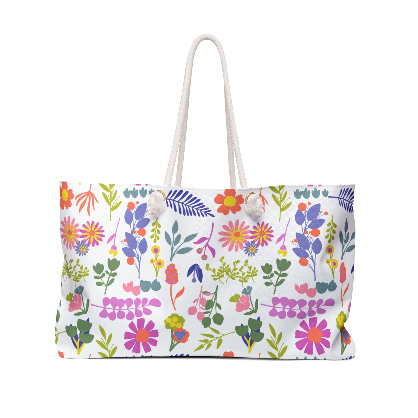 Floral Meadow Weekender Bag — Colorful Wildflower Travel Tote