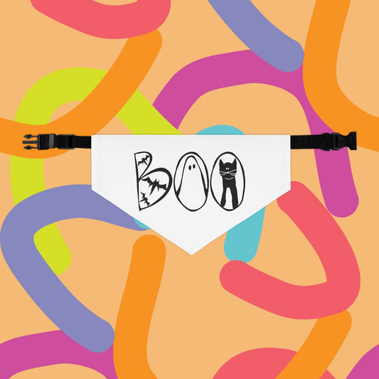 Adorable "Boo"  Pet Bandana Collar, Halloween Season dog attire, gift for dog lover's